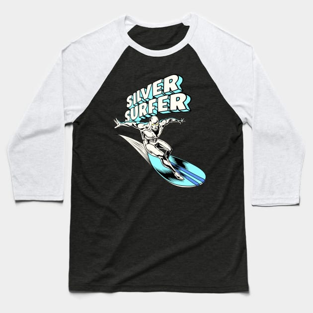 The Silver Surfer Baseball T-Shirt by littlepdraws